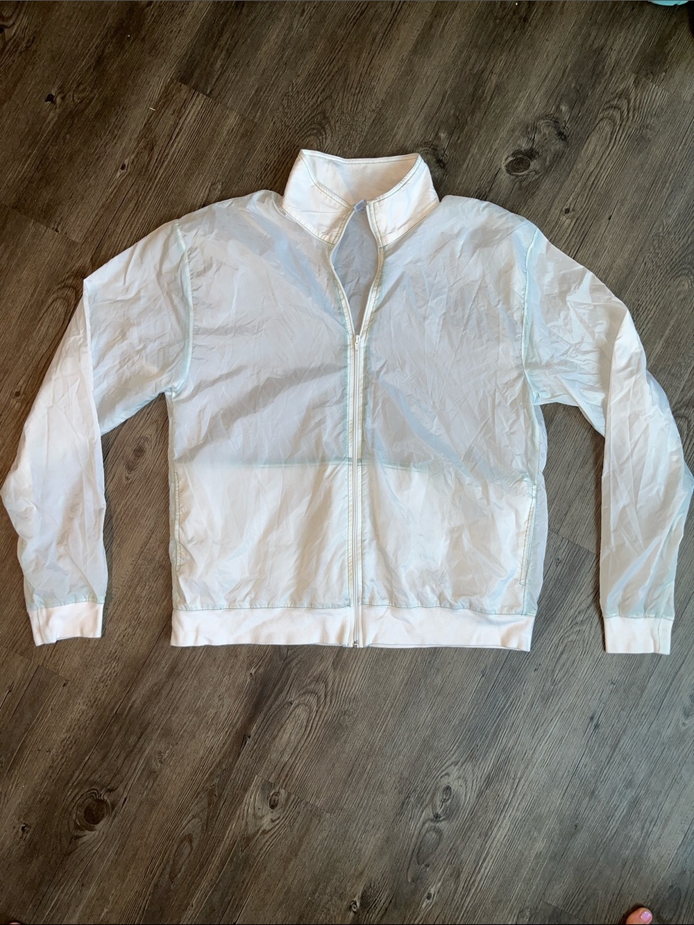 AMERICAN APPAREL Unisex White Lightweight Bomber Jacket